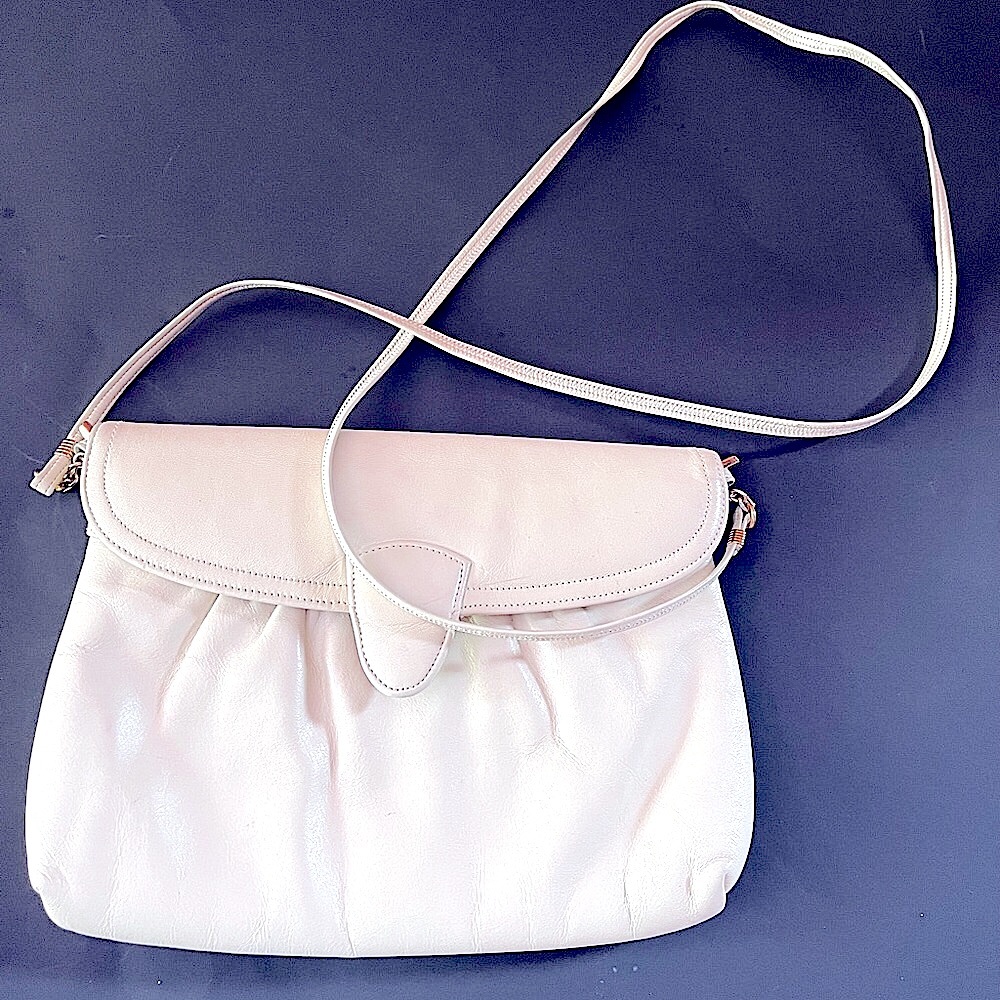 Vintage Morris Moskowitz Beige Leather Clutch Soulderbag